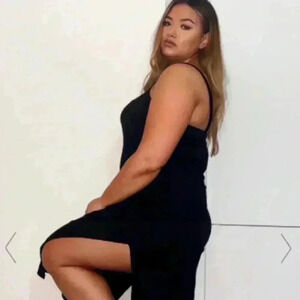 Pretty Little Thing Jersey Split Midi Dress - Size 22 but fits smaller  16-18